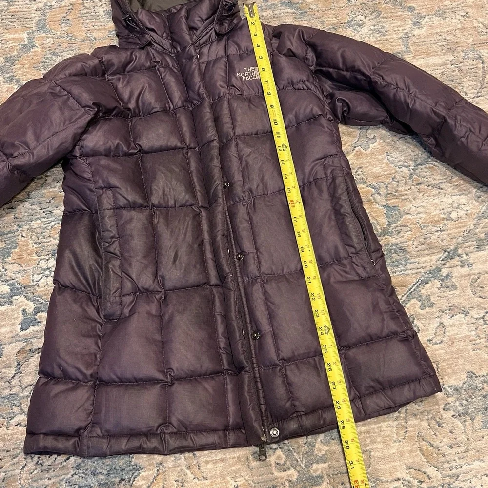 North Face Jacket Womens Medium Purple Hooded 600 Down Puffer Coat Winter Zip - Picture 4 of 12
